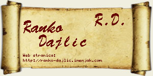 Ranko Dajlić vizit kartica